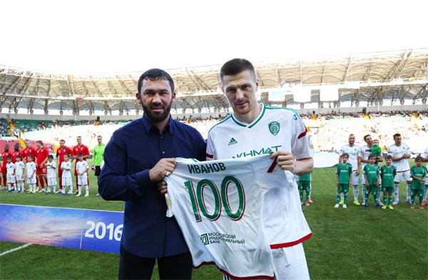 Олег Иванов провел 100-й матч за «Терек»