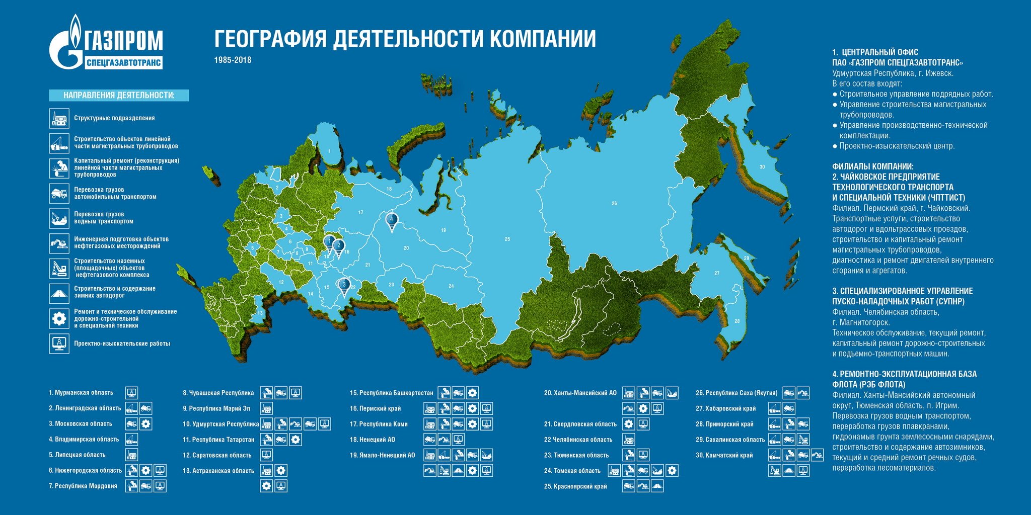 Карта россии организации. География присутствия компании.
