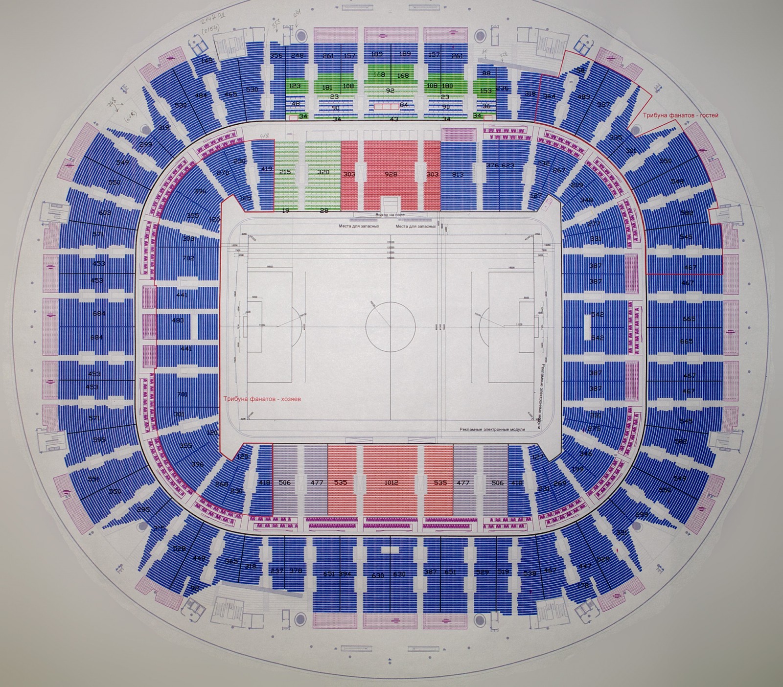 Схема стадиона газпром арена с местами
