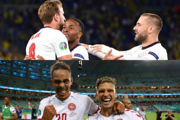 Игроки Англии и Дании