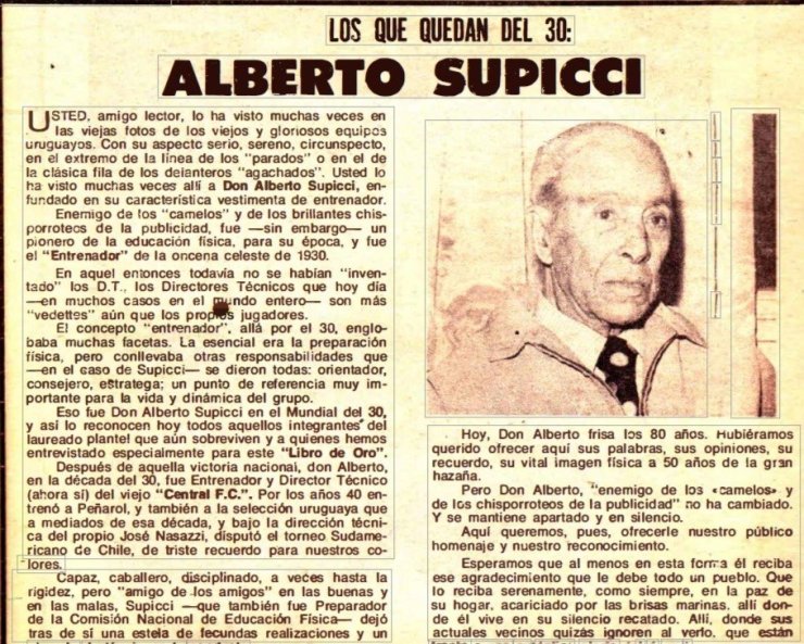 Чемпионат мира 1930: Эктор Гутинк и его сборная Бельгии. Альберто Феликс Суппичи и его чемпионская команда Уругвая