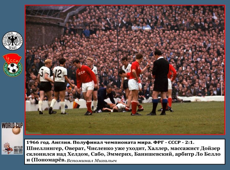 Чемпионат мира 1966: несколько фото сборной СССР в Брегенце до мундиаля и фотозарисовка о некоторых моментах полуфинала СССР — Германия