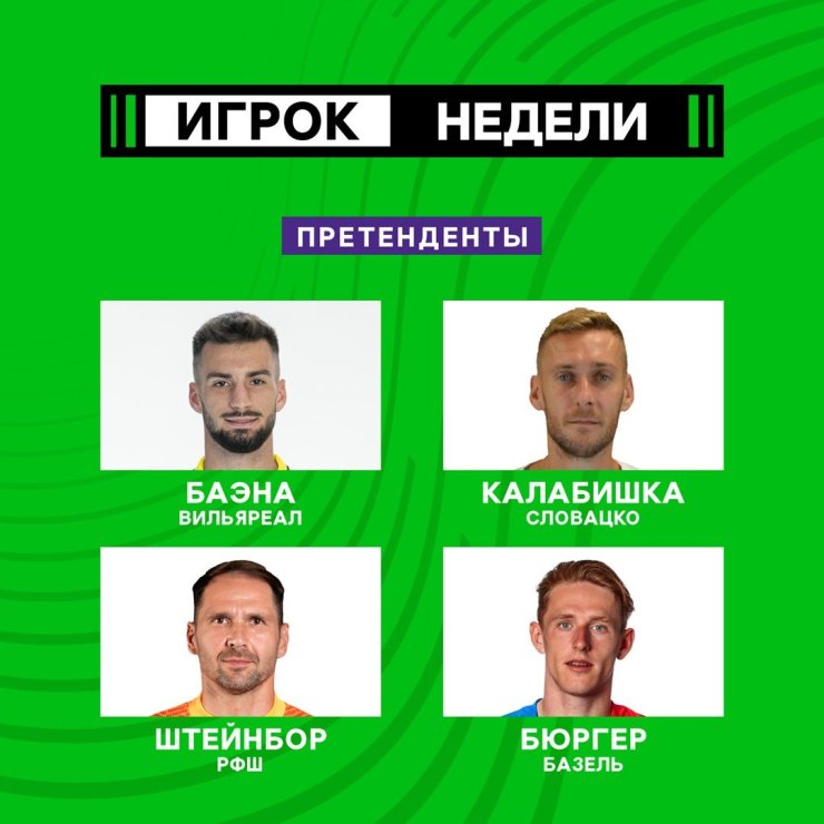 Стали известны номинанты на звание лучшего игрока недели в Лиге конференций