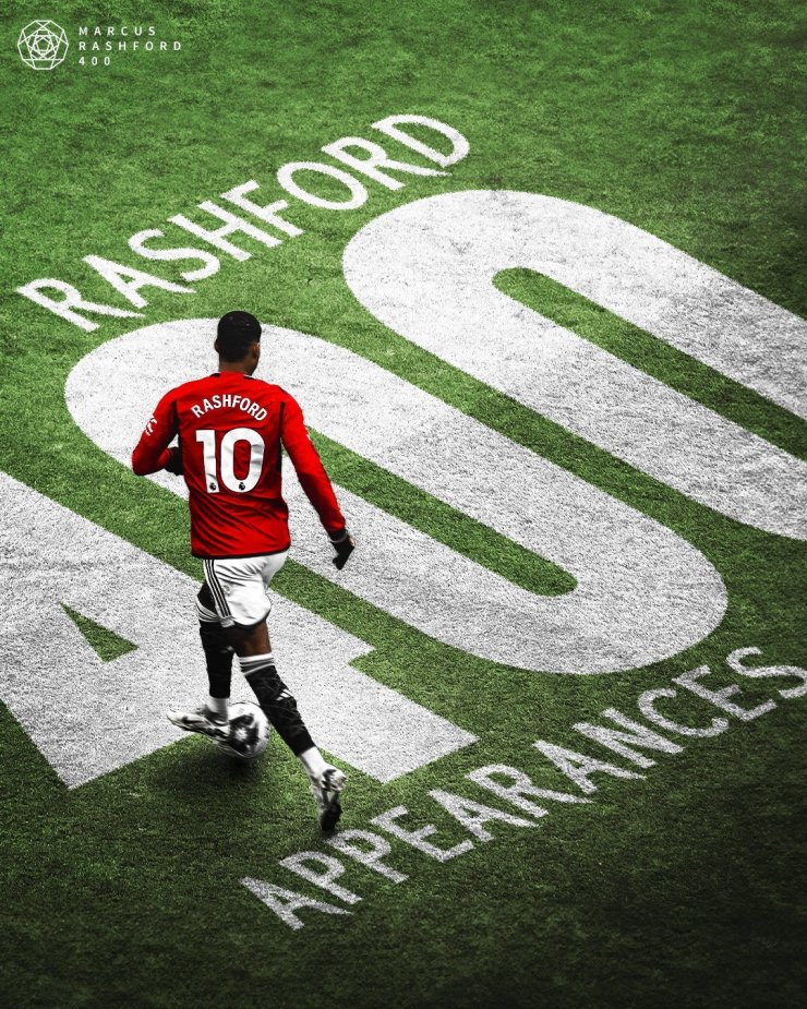 Рэшфорд провёл 400 матчей за «Манчестер Юнайтед»