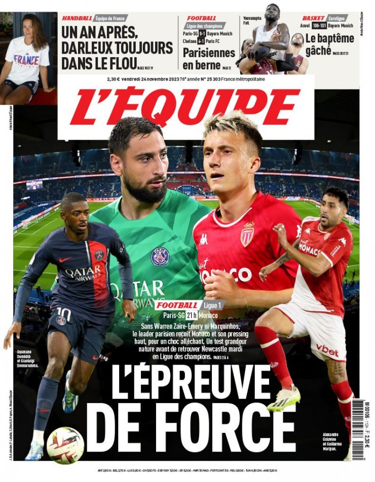 Газета L'Equipe поместила Головина на обложку номера перед матчем с ПСЖ