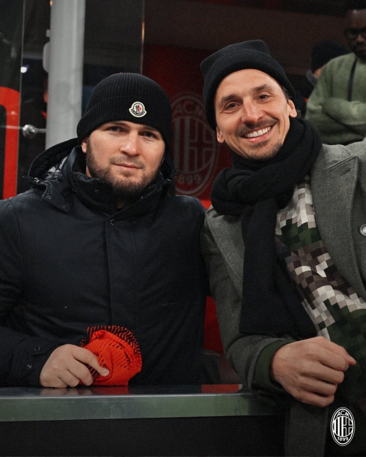 Нурмагомедов посетил матч «Милан» — «Рома» и встретился с Ибрагимовичем