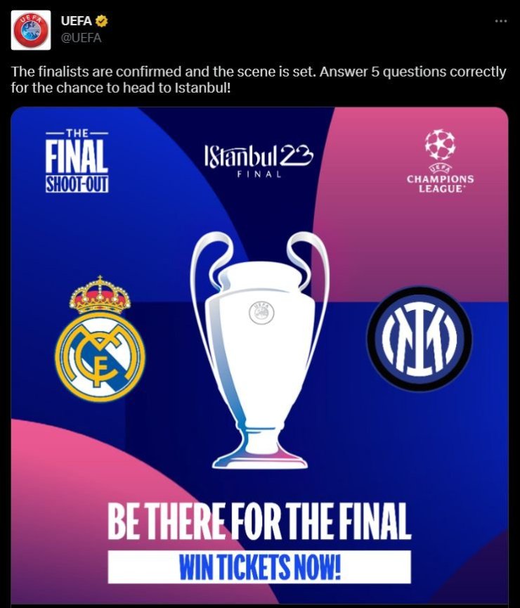 УЕФА по ошибке анонсировал финал Лиги чемпионов с участием «Реала»