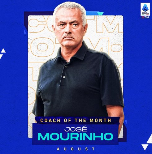Моуриньо — лучший тренер Серии А по итогам августа