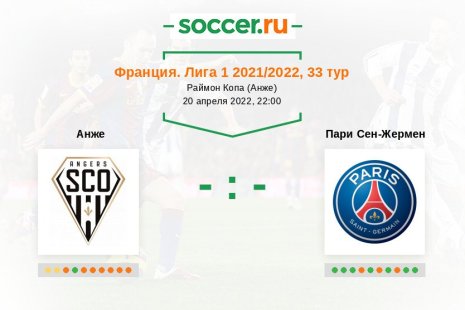 Анже — Пари Сен-Жермен. Прогноз на матч французской Лиги 1, 33 тур (20.04.2022)