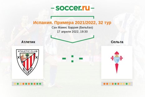 Атлетик — Сельта. Прогноз на матч испанской Примеры, 32 тур (17.04.2022)