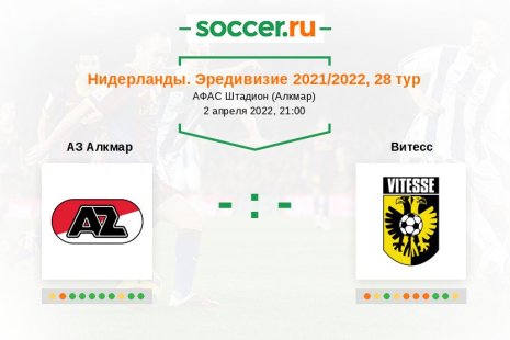 АЗ Алкмар — Витесс. Прогноз на матч нидерландской Эредивизи, 28 тур (02.04.2022)