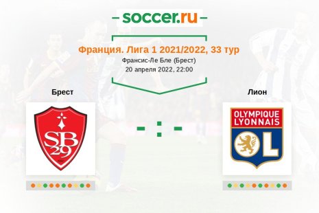 Брест — Лион. Прогноз на матч французской Лиги 1, 33 тур (20.04.2022)