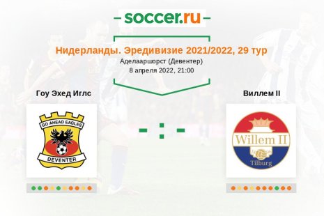 «Гоу Эхед Иглс» — «Виллем II». Прогноз на матч нидерландской Эредивизи, 29 тур (08.04.2022)