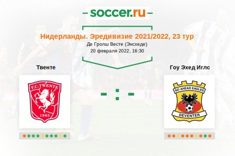 «Твенте» — «Гоу Эхед Иглс». Прогноз на матч нидерландской Эредивизи, 23 тур (20.02.2022)