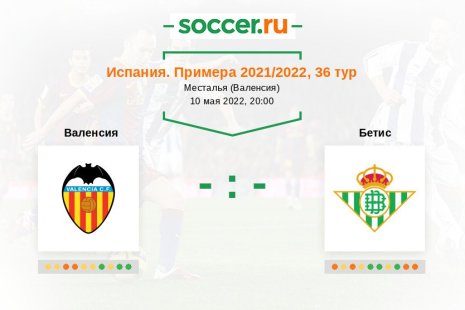 Валенсия — Бетис. Прогноз на матч испанской Примеры, 36 тур (10.05.2022)