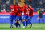 Игроки ЦСКА празднуют гол в ворота Динамо