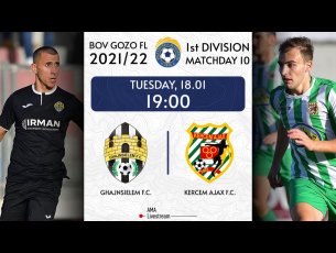Ghajnsielem – Kercem Ajax | BOV GFL 1st Division | Matchday 10 | 19:00, Январь
18, 2021