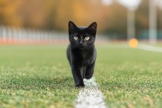 кот на поле